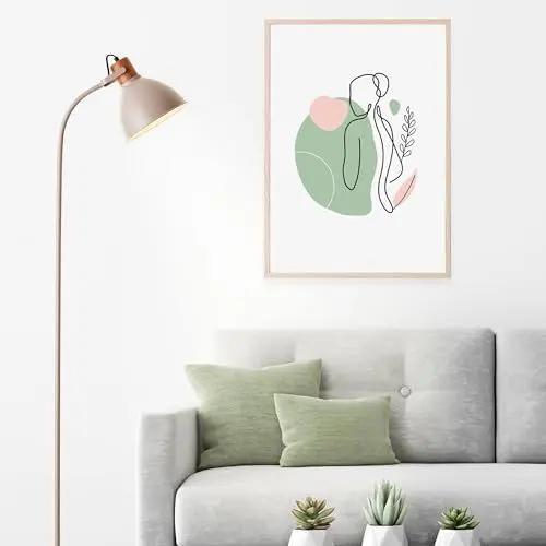 Produktbild: Lightbox moderne Stehlampe in Hellgrau - 150 x 25 x 35 cm - skandinavische Leseleuchte aus Kautschukbaum mit schwenkbarem Kopf & Schalter - E27, max. 40 W - aus Metall/Holz in Taupe/Braun