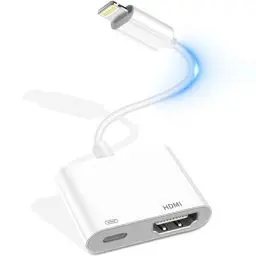 Produktbild: Lightning auf HDMI Adapter (MFi Zertifiziert) HDMI Adapter für iPhone & iPad 1080P Digital AV Konverter mit Ladeanschluss zum Anschluss von iPhone/iPad/iPod an HDTV/Projektor/Monitor (Plug and Play)