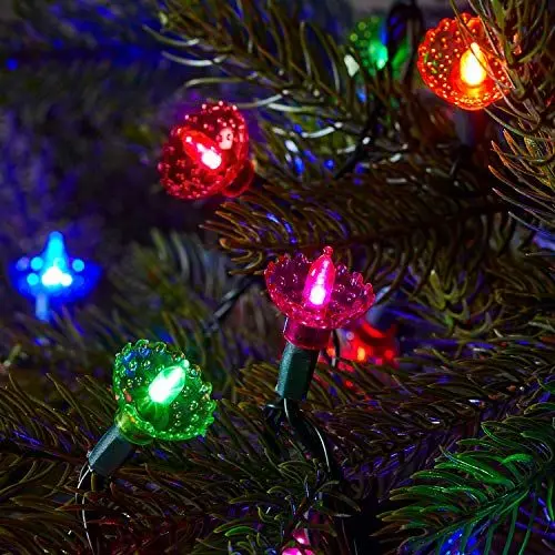 Produktbild: Lights4fun 150er Bunte LED Weihnachtsbaum Lichterkette mit Timer 15m dunkelgrünes Kabel Fernbedienung