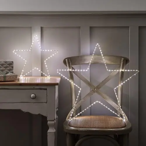 Produktbild: Lights4fun 2er Set 3-in-1 Osby Sterne mit Fernbedienung und Timer batteriebetrieben Leuchtsterne Kinderzimmer Stern Fenster Beleuchtet LED Stern Fenster