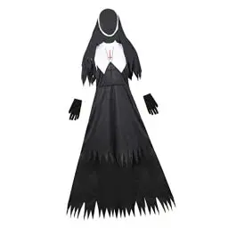 Produktbild: LIGIGWASH 1 Stück Halloween Nonnenkostüm Erwachsene Gruselige Karnevalskleidung für Damen Kreatives Kostüm für Halloween Party für Fotoshootings und Festliche Anlässe Xl