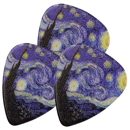 Produktbild: LIGIGWASH 3 Stück Gitarrenplektren für Akustikgitarre und Ukulele Dreiecks Picks mit Einzigartigem Design Tragbar und Langlebig für Präzises und Klangreproduktion