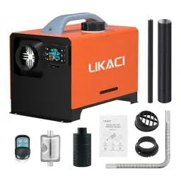 Produktbild: LIKACI Dieselheizung All-in-One 5KW-8KW 12V/24V Diesel-Luft-Auto-Standheizung Schnelles Aufheizen mit verbessertem LCD-Schalterdisplay und Fernbedienung für Wohnmobil, Garage, Autoanhänger, Orange