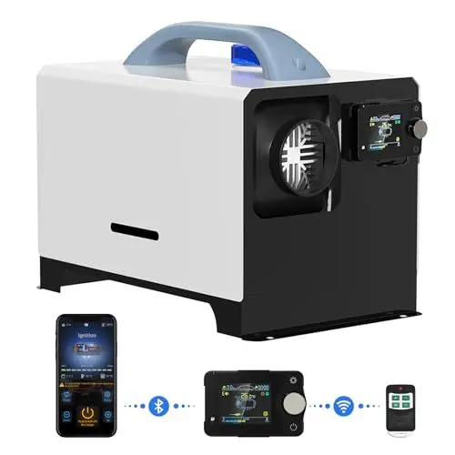 Produktbild: Likaci Diesel Heizung 5KW-8KW 12V/24V Diesel Luft Auto Parkplatz Heizung mit Bluetooth APP Steuerung, aufgerüstete LCD Schalter Anzeige und Fernbedienung für Wohnmobil, Garage, Auto Anhänger