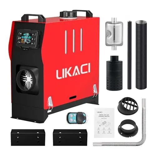 Produktbild: Likaci Dieselheizung All-in-One 5KW-8KW 12V / 24V Tragbare Diesel-Luft-Auto-Standheizung mit verbessertem LCD-Schalterdisplay und Fernbedienung, Schnelles Aufheizen, für Wohnmobil, Autoanhänger