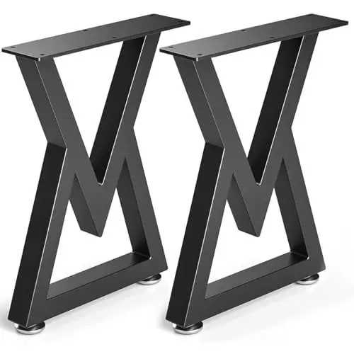 Produktbild: Likapop Tischbeine Metall Tischgestell Schwarz Tischbein Robust Tischkufen V-Form für Couchtisch, Esstisch, Schreibtisch, Sitzbank (H40cm x W30cm, 2 Stück)