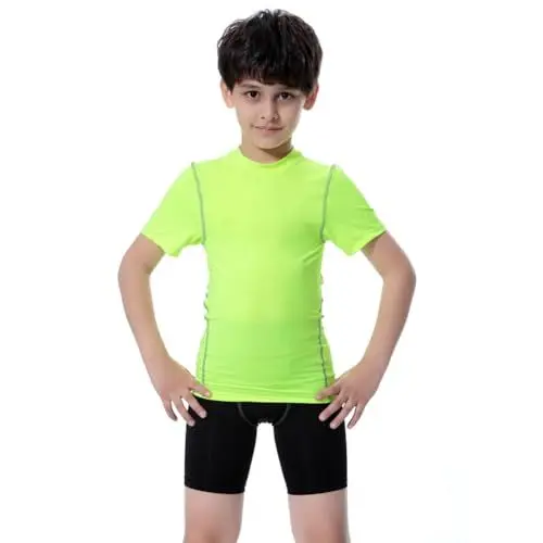 Produktbild: LIKCAISA Jungen Activewear Shirts schnell trocknend Kompressions-Oberteile Jugend Spandex Sport Sportliche Shirts Workout Laufleistung Basisschicht Tights Tee Tops