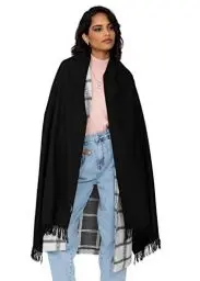 Produktbild: likemary Schals & Tücher für Damen – Weicher Wollschal & Halstuch für Herbst und Winter – Leichter XXL Schal – Große Tücher für Damen – Fairtrade Geschenk Schwarz