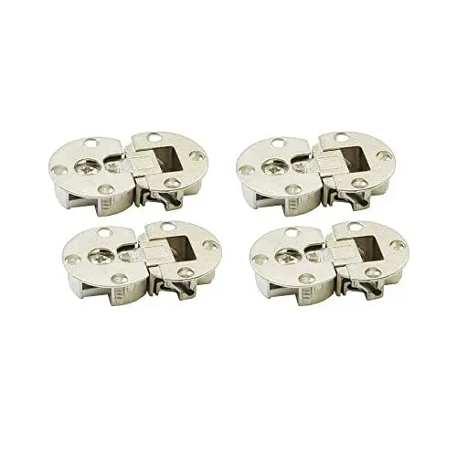 Produktbild: LIKERAINY 90 Grad Klappenscharnier Deckelscharnier 3D-verstellbar 35mm Möbel Klappenbeschlag Klappenhalter Scharnier für Holzklappen Küchenschrank Kleiderschrank Vernickelt 4 Stück