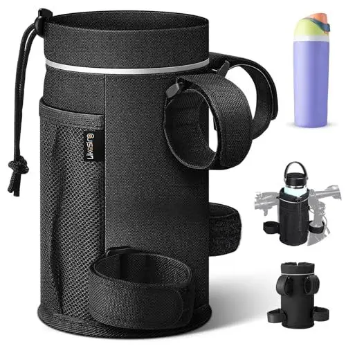 Produktbild: Likesing 12-24oz Getränkehalter Flaschenhalter Fahrrad Ohne Schrauben Trinkflaschenhalter Fahrradflaschenhalterung Getränke Halterung Fahrrad Trinkflaschenhalterung Wasserflaschenhalter mit Netztasche
