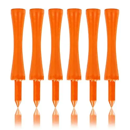 Produktbild: LIKOSO Golf Tees Holz 70MM 100 Stück Aus Bambus Biologisch Abbaubare Langlebigere Orange