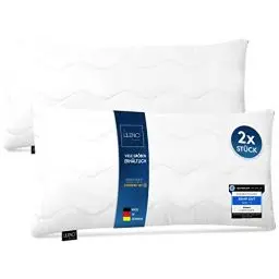 Produktbild: LILENO HOME Kopfkissen 40x80 cm (2er Set) MEDIUM mit 450g Kissen-Füllung - Bett oder Deko Kissen mit Reißverschluss zum Anpassen - Waschbar bis 95° - Sofa-Kissen & Zierkissen für Couch/Bett