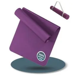 Produktbild: LILENO SPORTS Yoga Matte Beere (180x60cm) - Sport und Yogamatte extra rutschfest in 4 mm Dicke - Gymnastikmatte und Fitnessmatte für Workout und Yoga - Sportmatte für Zuhause
