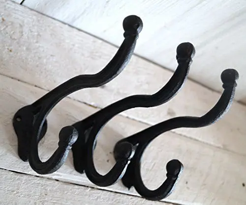 Produktbild: Lilienburg 3er Set Garderobenhaken Haken Garderobe Wandgarderobe Kleiderhaken Metall Nostalgie massiv schwere Qualität