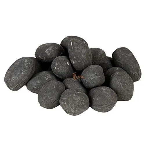 Produktbild: LILIMO Keramiksteine Schwarz | Feuerstelle 24-teilig | Elektrokamin Bioethanol-Brenner Dekoration | Tisch Deko Pflanzen Schale | Hitzeresistent