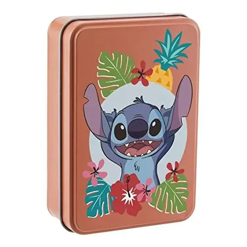 Produktbild: Lilo & Stitch Spielkarten in Sammeldose - Offiziell Lizenziertes Disney Kartenspiel, Standarddeck mit 54 Karten, Geschenk für Disney Merchandise-Fans