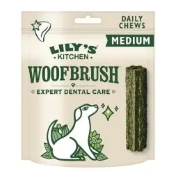 Produktbild: Lily's Kitchen Woofbrush Natürliche Leckerlis für ausgewachsene Hunde Zahnpflege-Kausnack - Mittlerer Hund (1 Packung mit 7 Kausnacks - 28g)