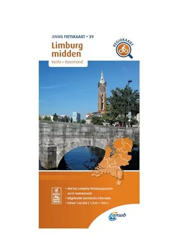 Produktbild: Limburg midden. Venlo / Roermond. 1 : 66 000: Fietskaart mit Radwegen (Fietskaarten, Band 39)