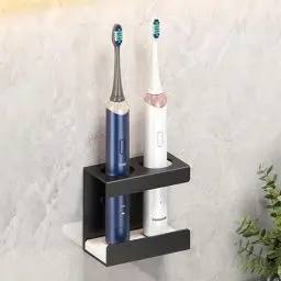 Produktbild: LIMITADA Zahnbürstenhalter Elektrische Zahnbürste Wand Zahnbürstenhalterung Ohne Bohren Zahnbürsten Halter Selbstklebende Zahnbürsten Halterung für Zahnbürstenköpfe Ladestation und Zahnpasta (2/black)