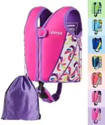 Produktbild: Limmys Premium Schwimmweste Kinder - Schwimmhilfe für Kinder und Kleinkinder – Moderne Kinder Schwimmweste Baby, für Jungen und Mädchen - Mit Kordelzug-Tasche