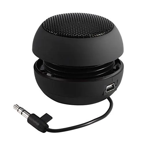 Produktbild: Limouyin Tragbarer Mini-Lautsprecher, Handy-Lautsprecher mit 3,5-mm-AUX-Audioeingang Wiederaufladbarer Reiselautsprecher für Laptop, Computer, Handy, Tablet PC, MP3 usw.(schwarz)