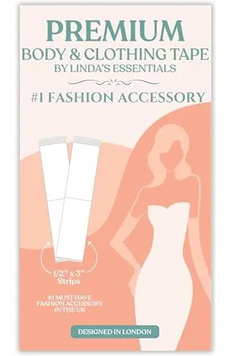 Produktbild: Linda's Essentials Fashion Tape doppelseitiges Klebeband für Körper und Kleidung, transparentes Body Tape, geeignet für alle Stoffarten und empfindliche Haut, 50 Stück selbstklebend mit starkem Halt