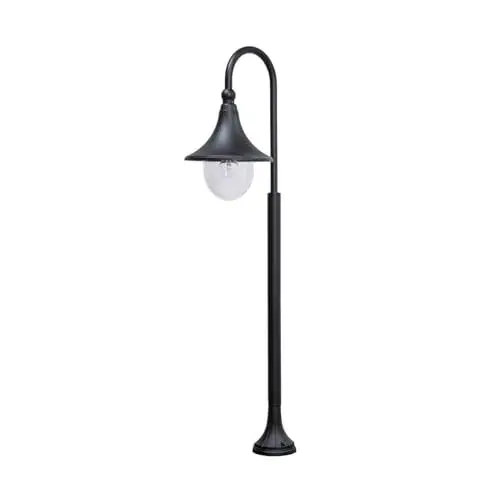 Produktbild: Lindby Außenleuchte 'Daphne' (spritzwassergeschützt) (Modern) in Schwarz aus Aluminium (1 flammig, E27, A++) - Wegeleuchte, Pollerleuchte, Wegelampe, Sockelleuchte