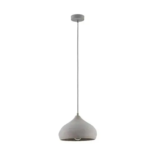 Produktbild: Lindby Beton Pendelleuchte Morton (Modern) in Alu aus, (1 flammig E27) - Deckenlampe Esstischlampe Hängelampe Hängeleuchte Wohnzimmerleuchte