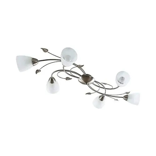 Produktbild: Lindby Deckenlampe Florentiner Stil, Glas Metall Deckenleuchte 6x E14 max. 8W ohne Leuchtmittel Deckenstrahler Strahler Flur Lampe Wohnzimmer