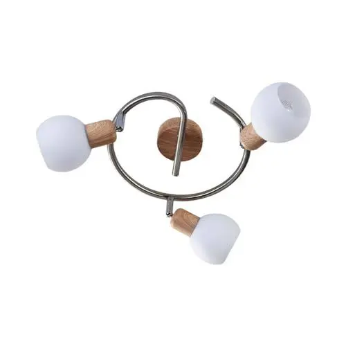 Produktbild: Lindby Deckenlampe Glas, Metall in Holzoptik Deckenstrahler drehbar und schwenkbar 3x E14 max. 40W ohne Leuchtmittel Deckenleuchte Spot Strahler
