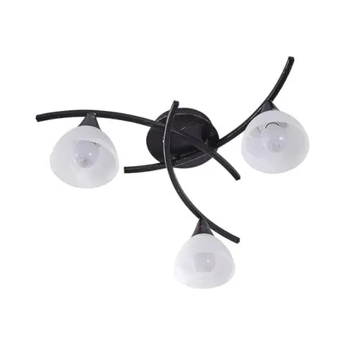 Produktbild: Lindby Deckenlampe Glas, Metall schwarz gold gebürstet Deckenstrahler 3x E14 max. 5W ohne Leuchtmittel Lampe Wohnzimmer Küchenlampe Strahler