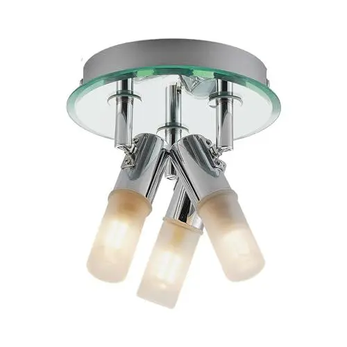 Produktbild: Lindby Deckenlampe Zela (spritzwassergeschützt (Modern) in Chrom aus Metall (3 flammig, G9) - Bad Deckenleuchte Lampe Badezimmerleuchte