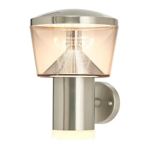 Produktbild: Lindby Edelstahl LED Wandlampe aussen, Aussenwandleuchte spritzwassergeschützt IP44, 1x 8,1W LED, warmweiß (3.000K), Außenleuchte