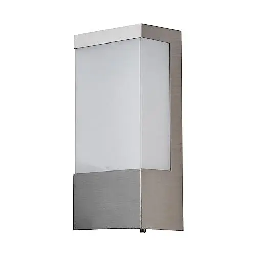 Produktbild: Lindby Edelstahl Wandlampe aussen IP 44, Wandleuchte silber Außenbeleuchtung Wand Hof Garten Terrasse Balkon Aussenleuchte