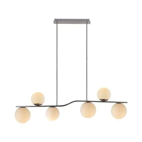 Produktbild: Lindby Esstisch Pendelleuchte Glas weiß, Hängeleuchte Esszimmer 6x E14 max. 40W ohne Leuchtmittel Hängelampe Wohnzimmer Esszimmerlampe Küchenlampe