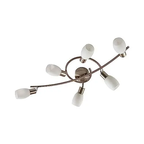 Produktbild: Lindby Glas Deckenlampe, Deckenstrahler drehbar und schwenkbar Deckenleuchte 6x E14 ohne Leuchtmittel Wohnzimmerlampe Küchenlampe Strahler Spot