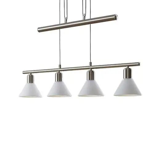 Produktbild: Lindby Hängelampe 4 flammig, höhenverstellbar Esstisch Pendelleuchte Glas Metall Hängeleuchte für Esszimmer Wohnzimmer Balkenpendelleuchte Glasleuchte