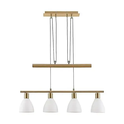Produktbild: Lindby Hängelampe 4 flammig, höhenverstellbar Esstisch Pendelleuchte Glas Metall Messing matt Hängeleuchte Esszimmer Wohnzimmer Küche Bar Balkenpendelleuchte