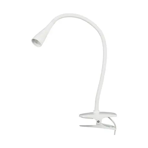 Produktbild: Lindby LED Klemmleuchte 'Baris' (Modern) in Weiß aus Metall u.a. für Arbeitszimmer & Büro (1 flammig,) - Tischlampe, Tischleuchte, Leselampe, Nachttischlampe, Arbeitszimmerleuchte