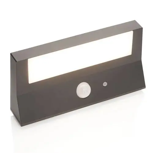 Produktbild: Lindby LED Solarleuchte außen 'Maresia' mit Bewegungsmelder (spritzwassergeschützt) (Modern) in Alu (1 flammig,) - Solar-Wandleuchten, Wandlampe für Outdoor & Garten