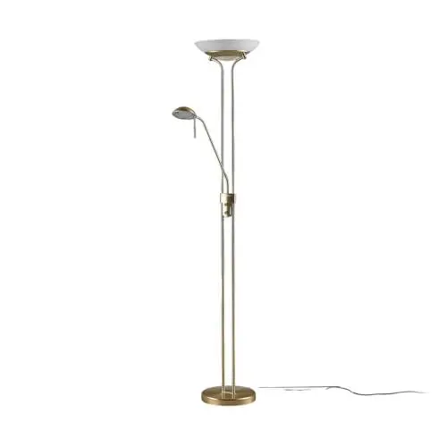 Produktbild: Lindby LED Stehlampe 'Yveta' dimmbar in Gold/Messing aus Glas u.a. für Wohnzimmer & Esszimmer (1 flammig,) - Wohnzimmerlampe, Stehleuchte, Floor Lamp, Deckenfluter, Standleuchte, Wohnzimmerlampe