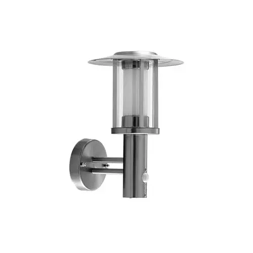 Produktbild: Lindby LED Wandleuchte außen Gregory mit Bewegungsmelder (spritzwassergeschützt (Modern) in Alu aus Edelstahl (1 flammig,) - Wandlampe für Außenwand/Hauswand Haus Terrasse und Balkon