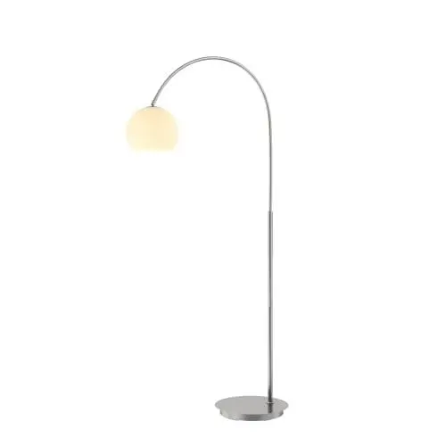 Produktbild: Lindby Stehlampe (Bogenleuchte) Cynthia (Modern) in Alu aus Glas (1 flammig, E27) - Bogenlampe Stehleuchte Floor Lamp Standleuchte Wohnzimmerlampe Wohnzimmerleuchte