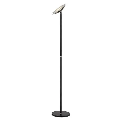 Produktbild: Lindby Stehlampe, Deckenfluter dimmbar Metall schwarz, Standleuchte 45° neigbarer Leuchtkopf, Standlampe, Lampe Wohnzimmer, Schlafzimmerlampe, Stehleuchte