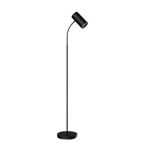Produktbild: Lindby Stehlampe Karoli (Modern) in Schwarz aus Metall (1 flammig, E27) - Stehleuchte Standleuchte Floor Lamp Wohnzimmerlampe Wohnzimmerleuchte