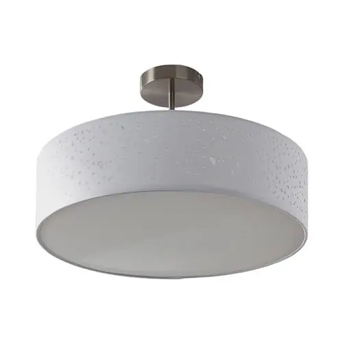 Produktbild: Lindby Stoff Deckenlampe rund 50,5 cm, weiß Textil-Sternenhimmel 3x E27 max. 60W ohne Leuchtmittel Textil Deckenleuchte Schlafzimmer