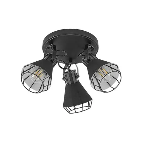 Produktbild: Lindby Strahler 'Yusei' in Schwarz aus Metall u.a. für Wohnzimmer & Esszimmer (3 flammig, E27) - Deckenlampe, Deckenleuchte, Lampe, Spot, Wohnzimmerlampe