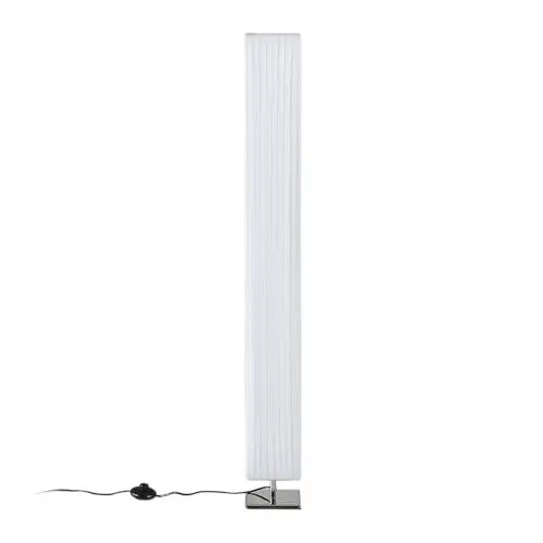 Produktbild: Lindby Textil Stehlampe mit Fußschalter, Stehleuchte weiß 120cm, 2x E27 max. 60W (ohne Leuchtmittel), Standleuchte, Stehleuchte Wohnzimmer, Schlafzimmer