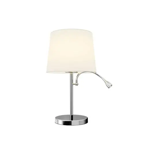 Produktbild: Lindby Tischlampe 'Benjiro' (Modern) in Weiß aus Textil (1 flammig, E27) - Tischleuchte, Schreibtischlampe, Nachttischlampe, Wohnzimmerleuchte