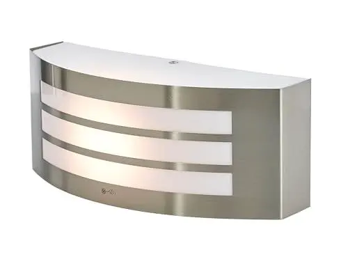 Produktbild: Lindby Wandlampe aussen IP 44, Edelstahl Wandleuchte silber Up- and Downlight Außenbeleuchtung Wand Hof Garten Terrasse Balkon Aussenleuchte